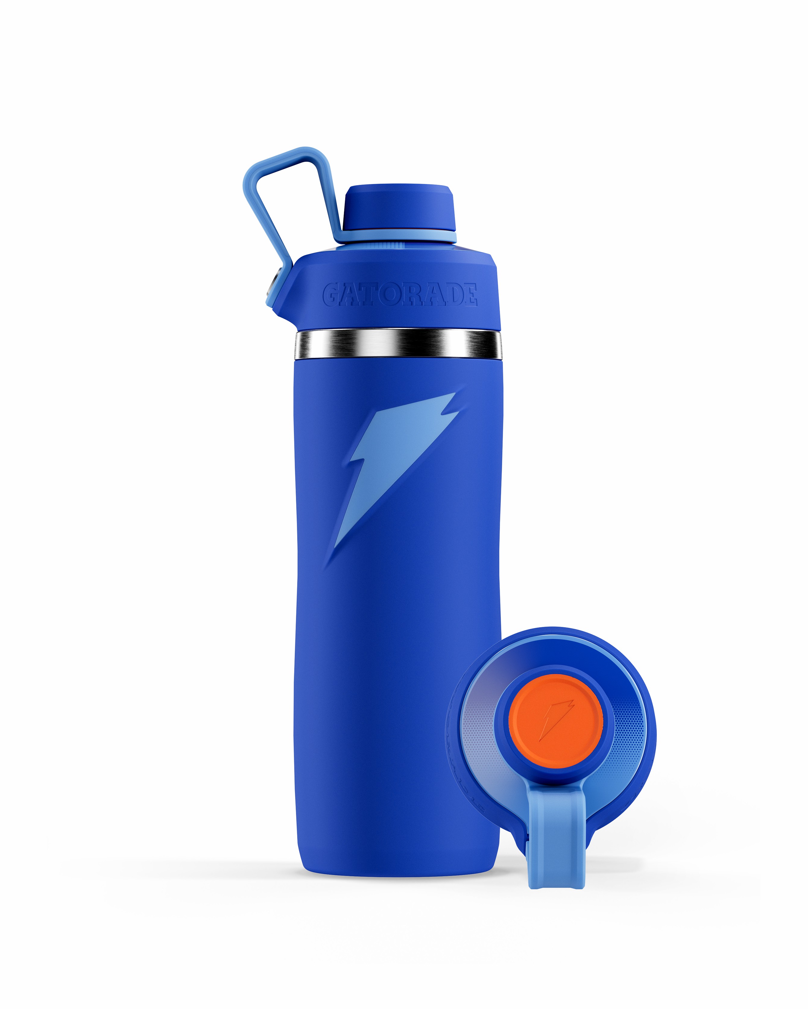 Blue Gatorade Overtime Stainless Steel Water Bottle (Straw Cap) Bundle 22oz Bottles | 6045XSYRA
