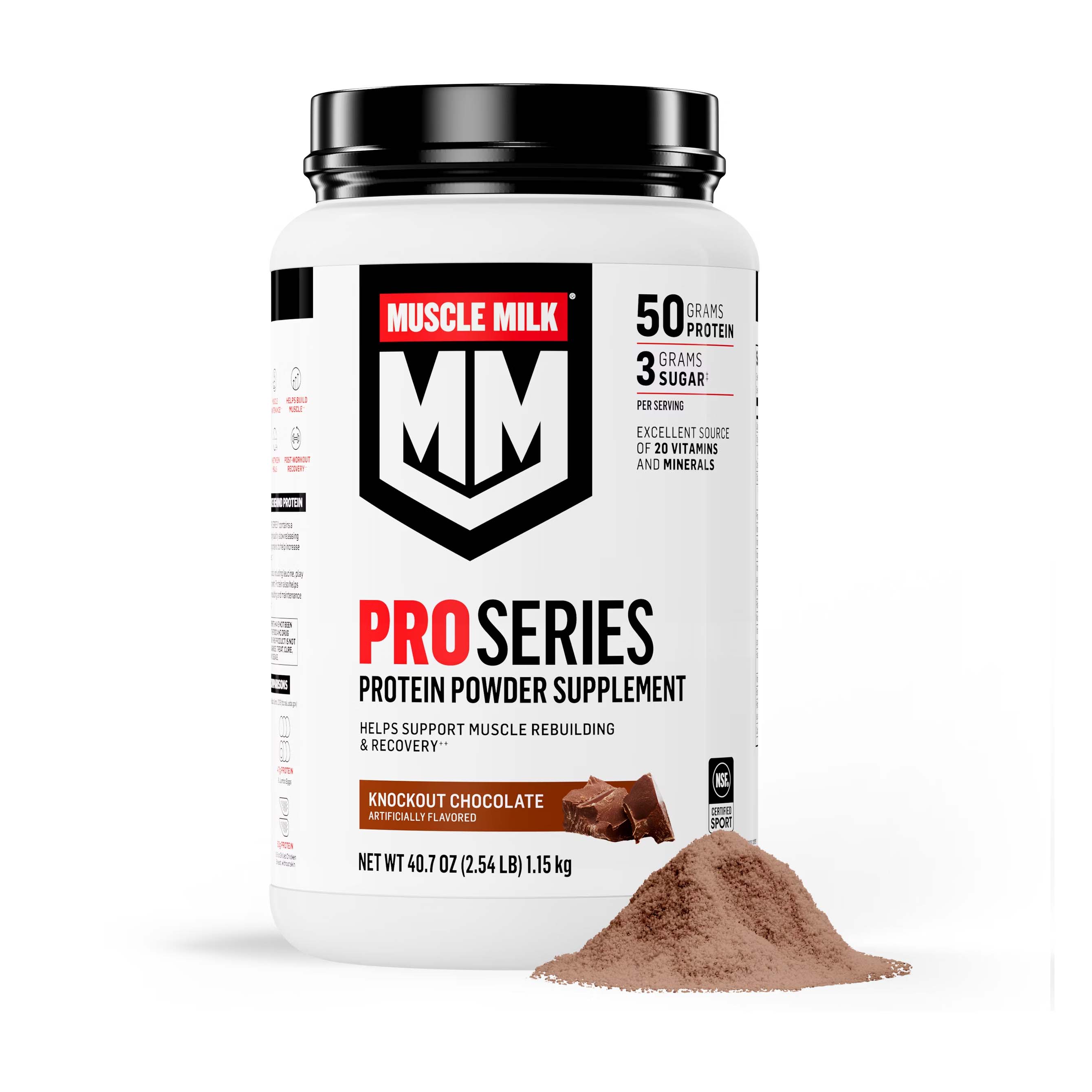 Knockout Chocolate Gatorade Muscle Milk Pro Series Protein Powder （2.54lb) Protein Powder | 1529WDNCT